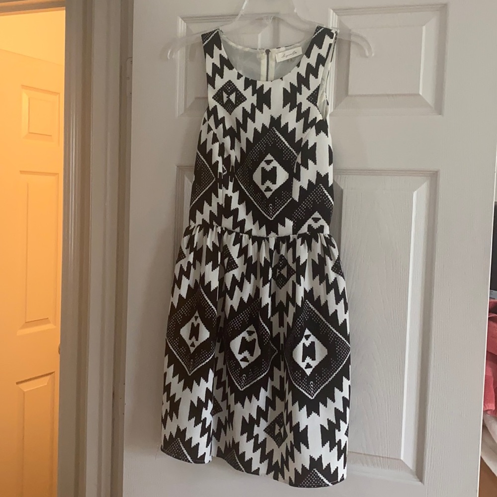 Cut Out Back Printed Dress